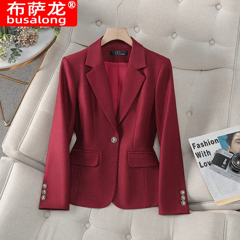 

2025Новый стильный модный костюм, повседневный женский профессиональный пиджак с длинными рукавами, официальная куртка, рабочая одежда8509