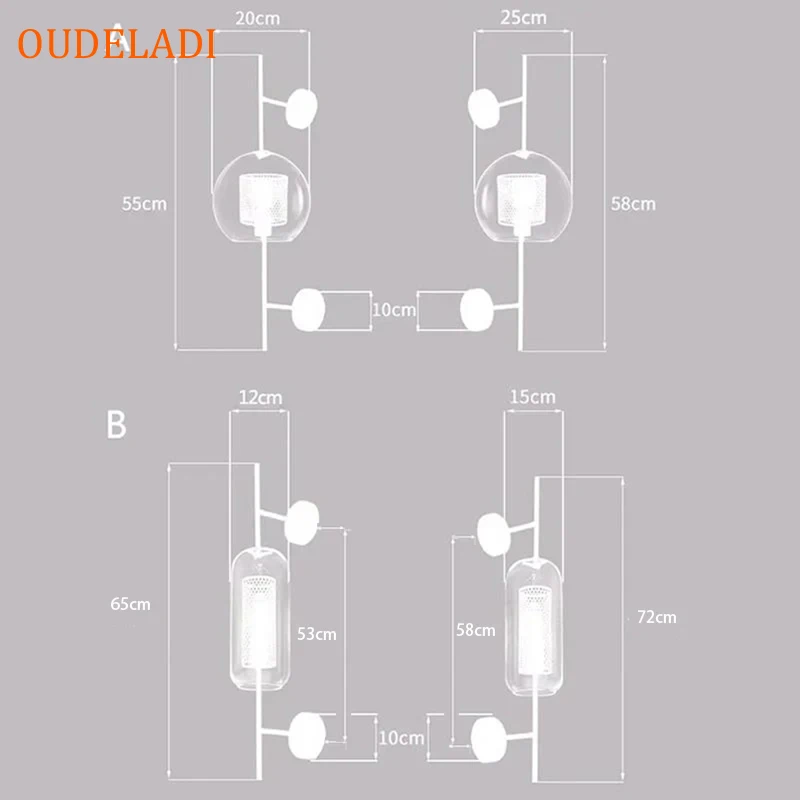 Imagem -06 - Moderno Nordic Vidro Lâmpadas de Parede Interior Sala de Estar Lâmpada Decorativa Quarto Cabeceira Corrediça Luminárias