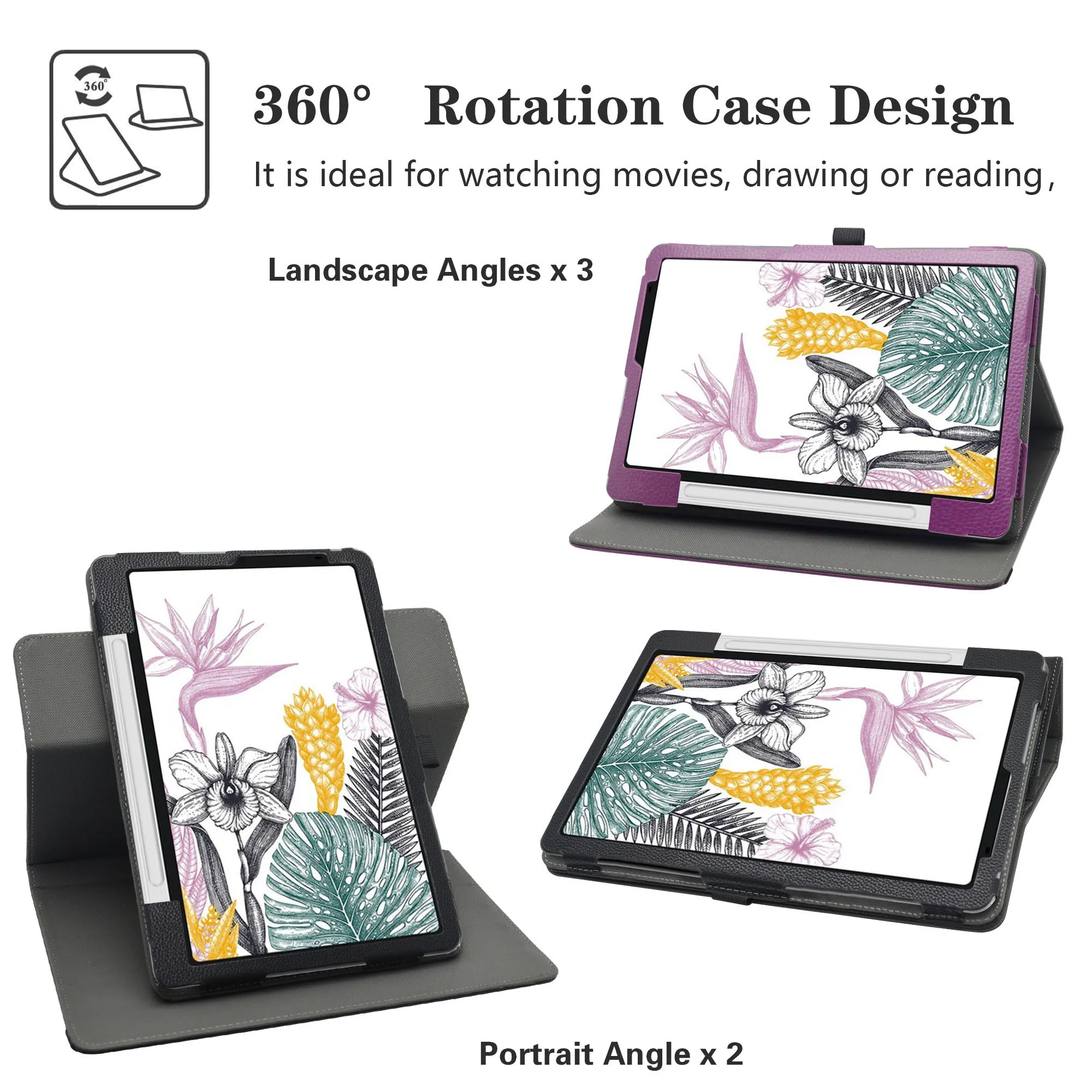 Case for XPPen Magic Note Pad 10.95 inch Tablet , 360 Degree Rotary Rotating PU Leather Cover