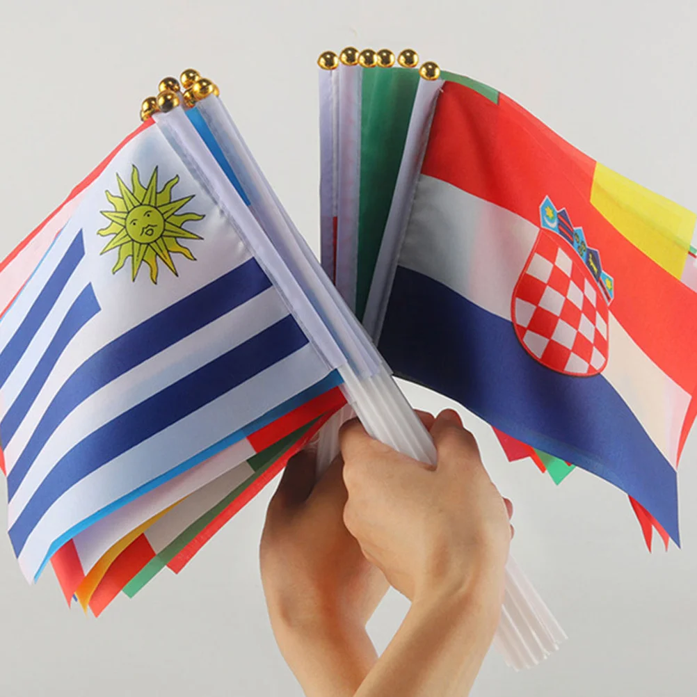 200pcs Handheld Flag Pole Plastic Flagpoles Smooth Lightweight For Festival Party Sports Decoration Outdoor Cheerleading