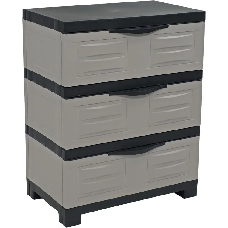 

3-х уровневый шкаф для хранения с ящиками — органайзер для пластиковых ящиков для хранения в помещении или на открытом воздухе — высота 29,5 дюйма — для гаража, офиса,