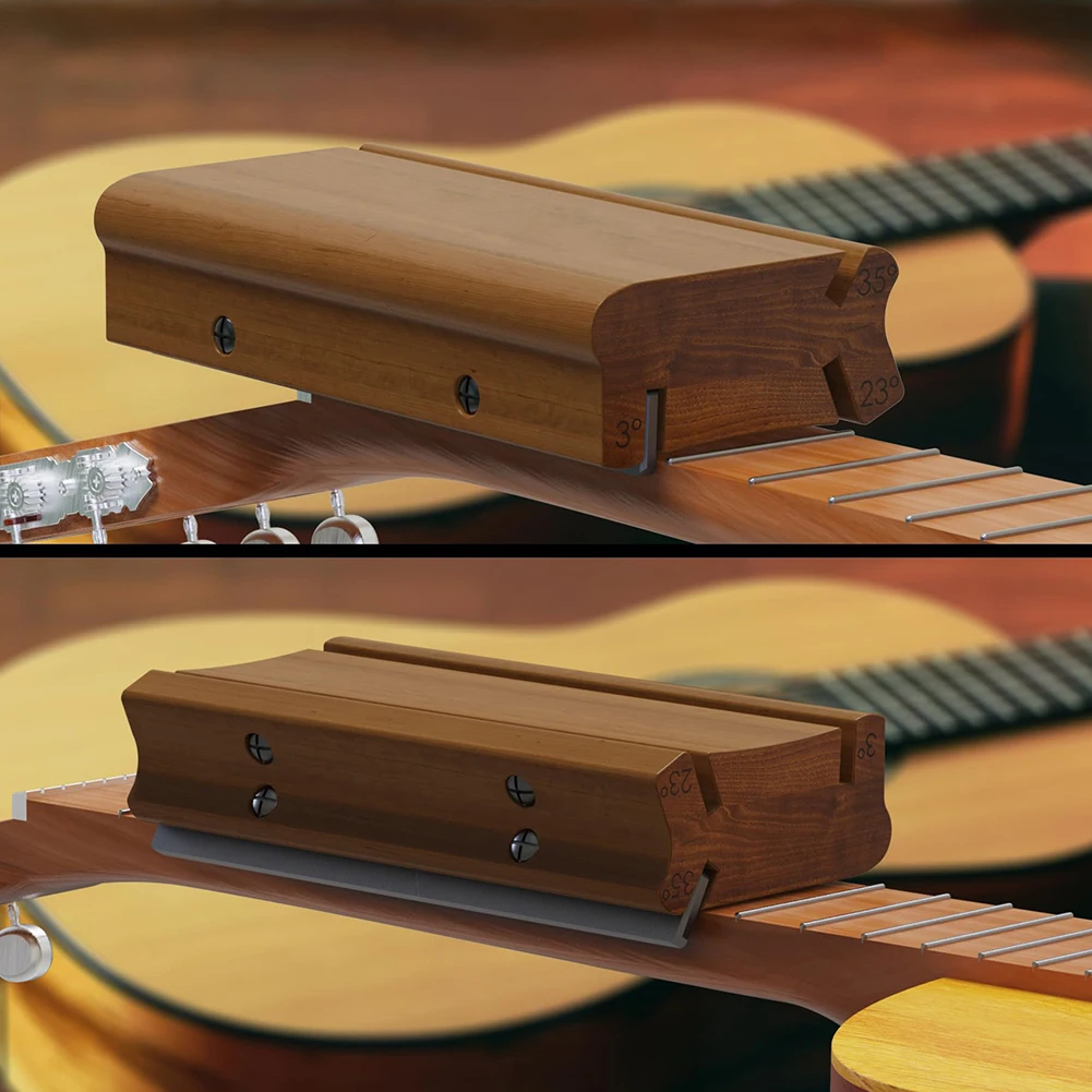 

Набор для обработки ладов 3-в-1: прецизионная пилка с зубчатыми краями для удаления заусенцев и выступов, полировка ладов