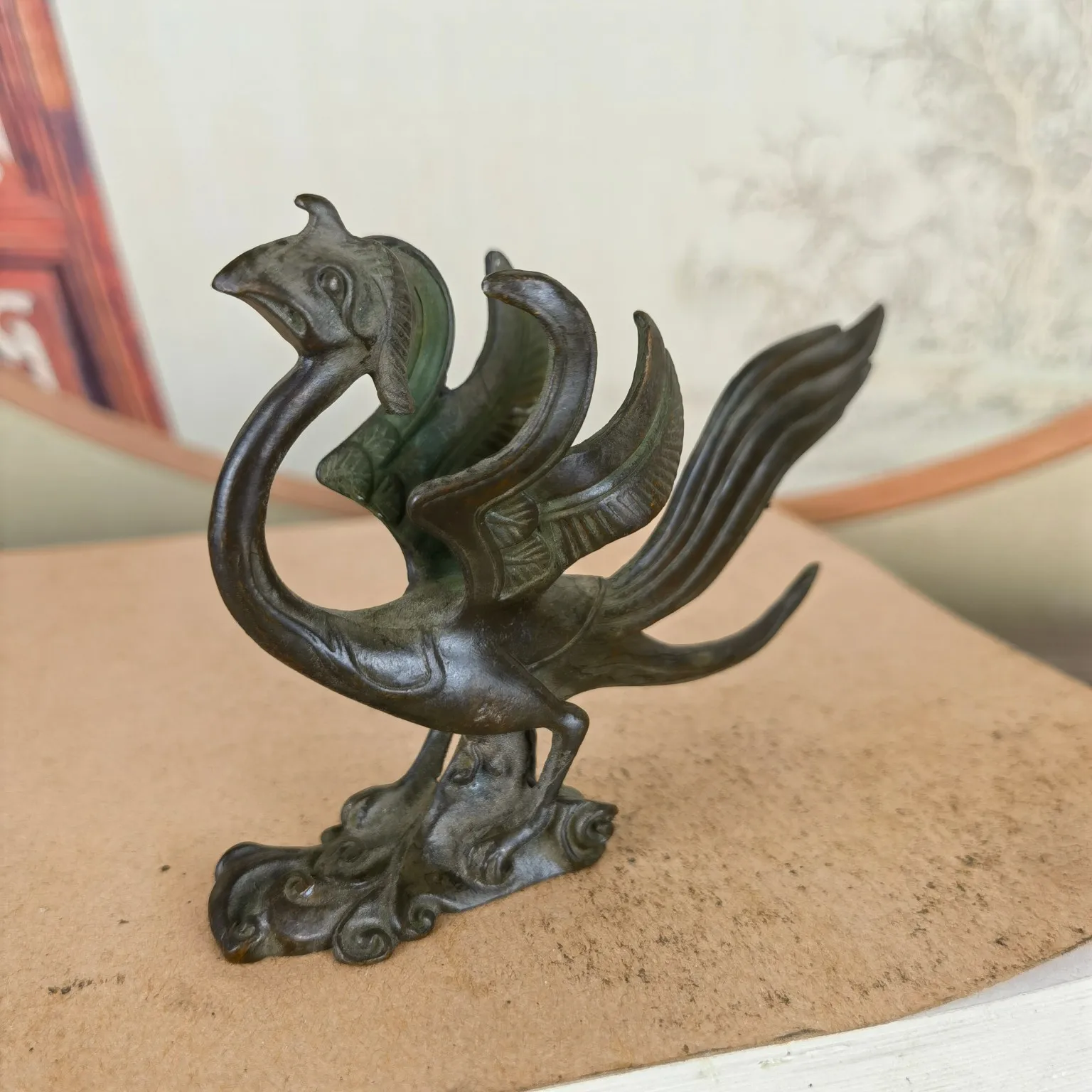 

major divine beasts of bronze, elephants of Suzaku Fengshui, town house copper ornament, bronze constellation belief ornament.