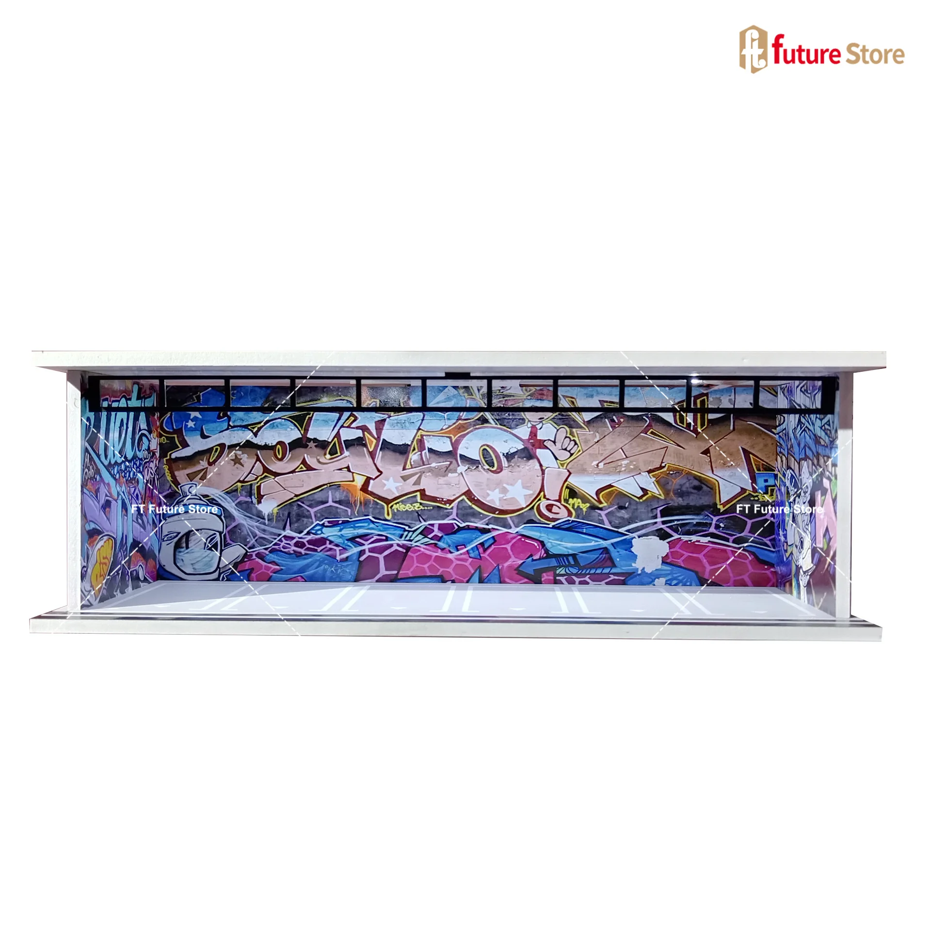 1/64 Schaal Garage Scène Model Verlichting Gemonteerd Parkeerplaats Diorama Parkeerplaats voor Miniaturen Figuur Auto's Display