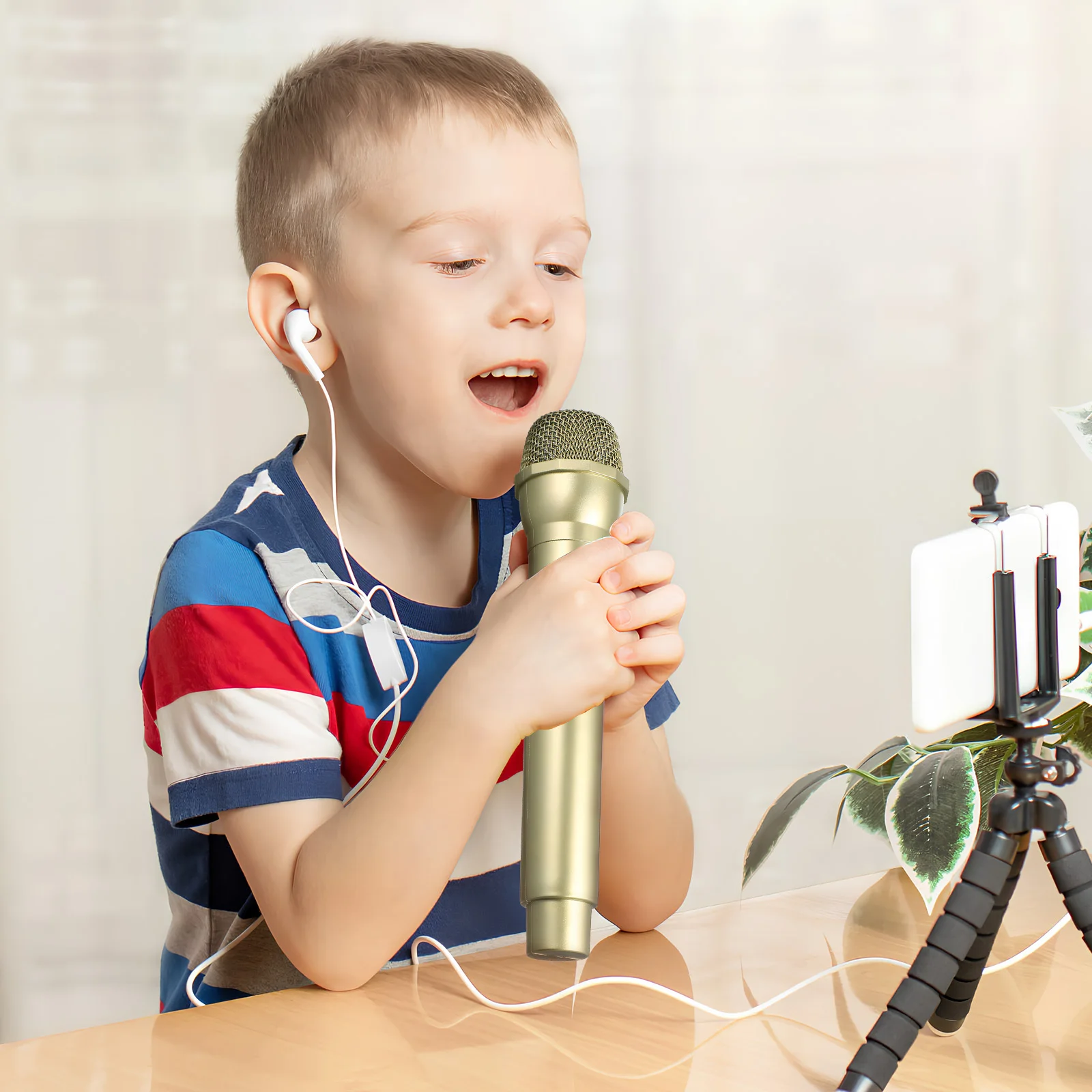

3Pcs Fake Microphones Plastic Prop Mic Lightweight Durable for Kids Birthday Party Karaoke Stage Fake Microphones