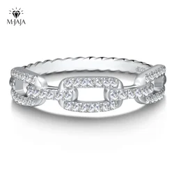 M-JAJA Moissanite Ring Engagement Rings 18K White Gold S925 Sterling Silver D Color VVSI Clarity Wedding Band for Women Jewelry