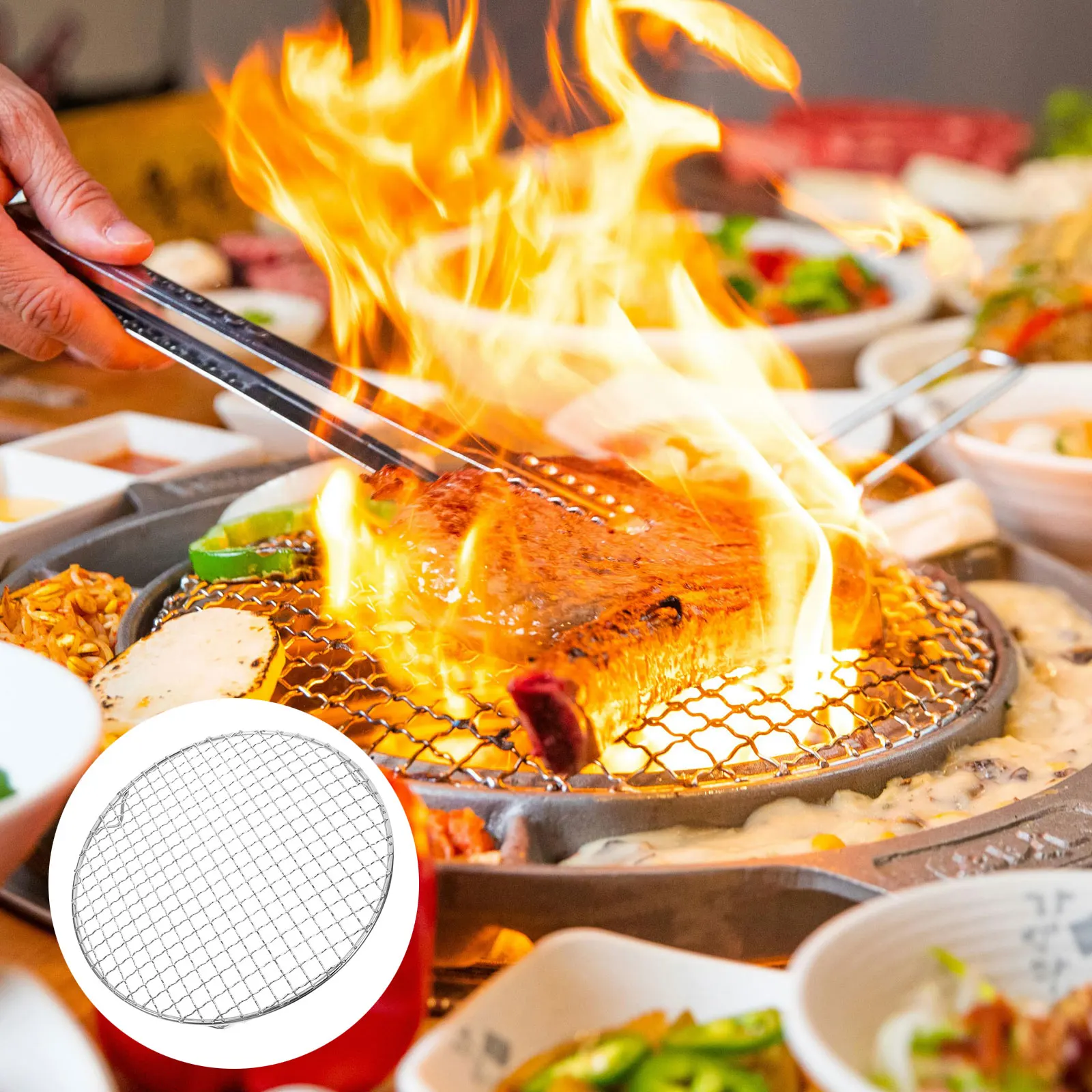 

Stainless Steel Can Rack Baking Cooling Drying Racks Vegetable Grill Basket Round Wire Net Cook Steam Pot Fryer