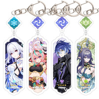 Anime Keychain Chasca Mualani Kinich Furina Xiao Neuvillette Arlecchin Key Chain Accessories Cute Bag Pendant Key Ring Fans Gift
