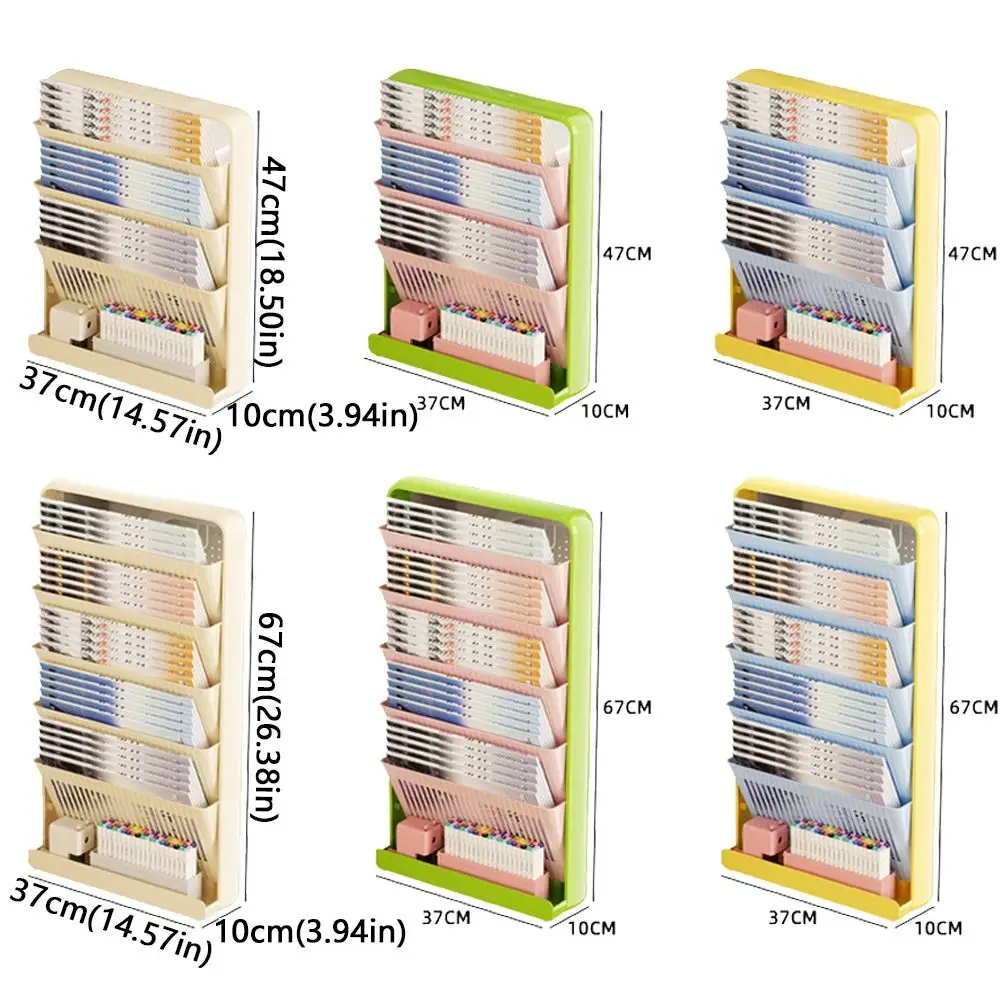 3/5 Layer Structure Study Desk Organizer Removable Space-Saving Side Mounted Bookshelf Floor-Standing Multi-Layer