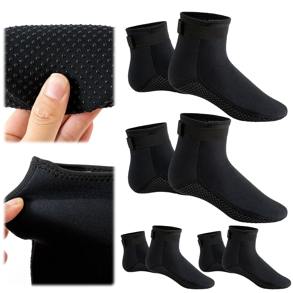 3mm Water Socks Anti-Slip Beach Volleyball Socks Thermal Wetsuit Footwear for Diving Snorkeling Kayaking Paddling for Men Women