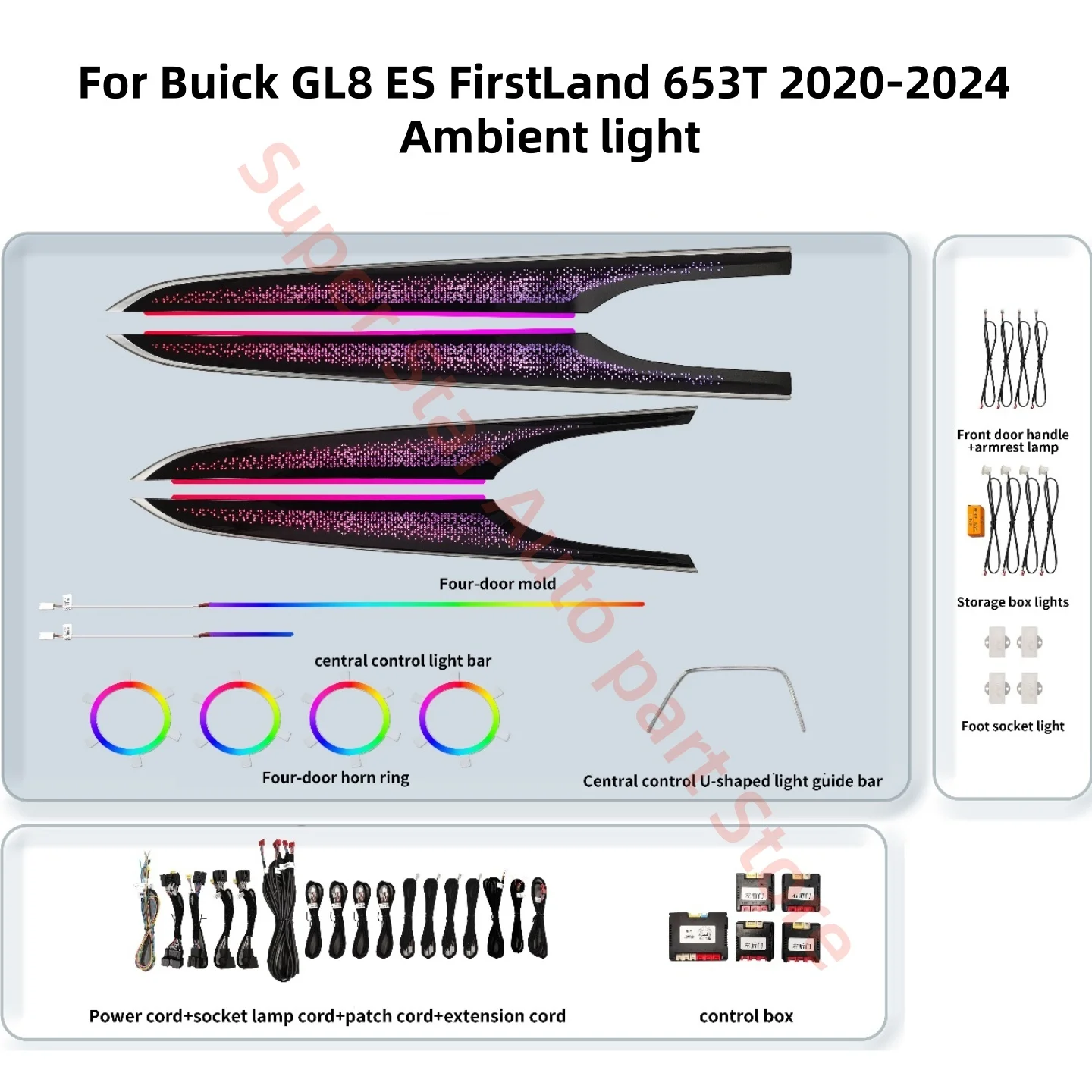 For Buick GL8 ES 653T LED Ambient Lights Automotive interior lighting Upgrade car accessories luminous horn ring Atmosphere lamp