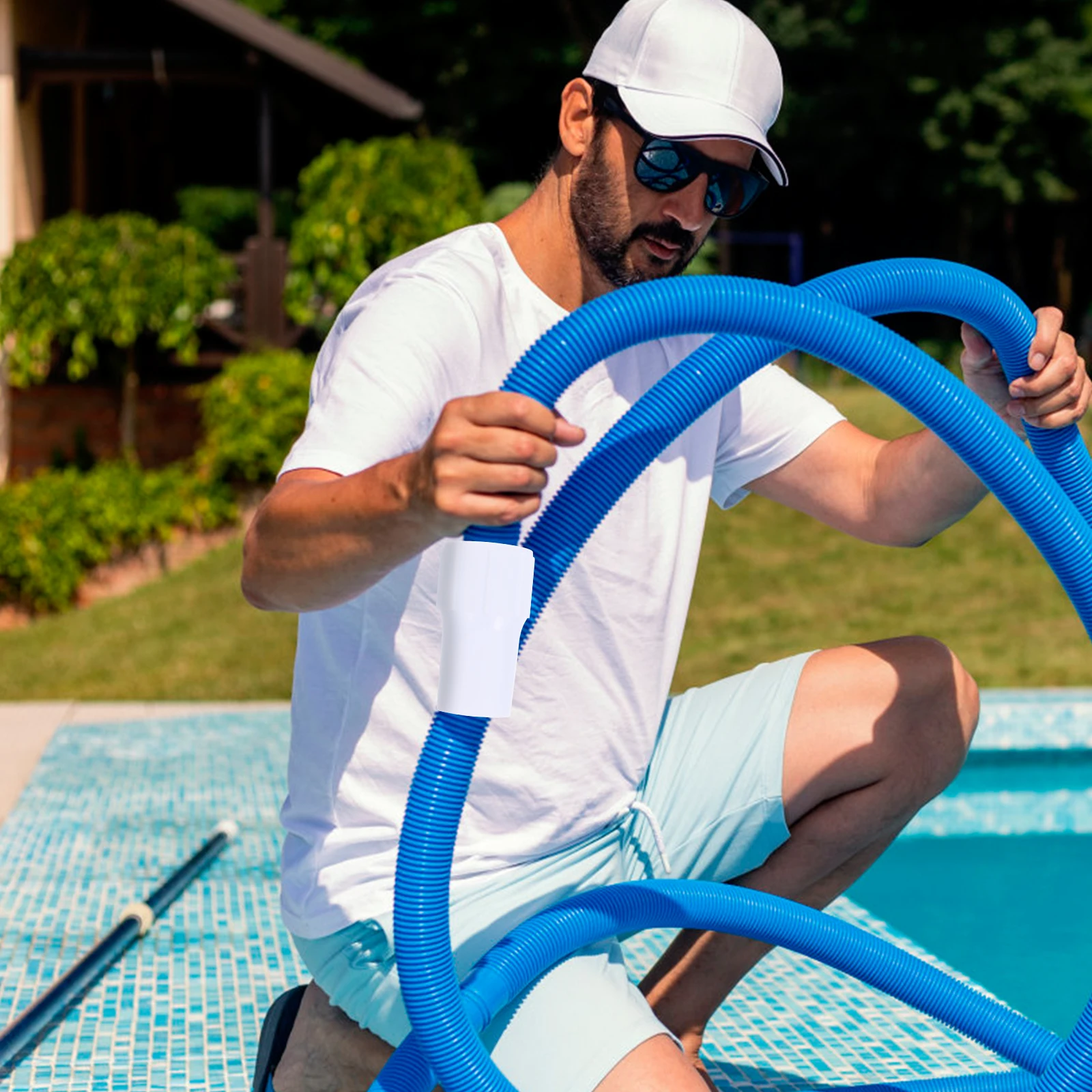 Connettore per tubo flessibile per aspirapolvere per piscina in plastica Adattatore per tubo di aspirazione in PVC Robusto raccordo per tubo per pulizia piscina resistente per gonfiabile