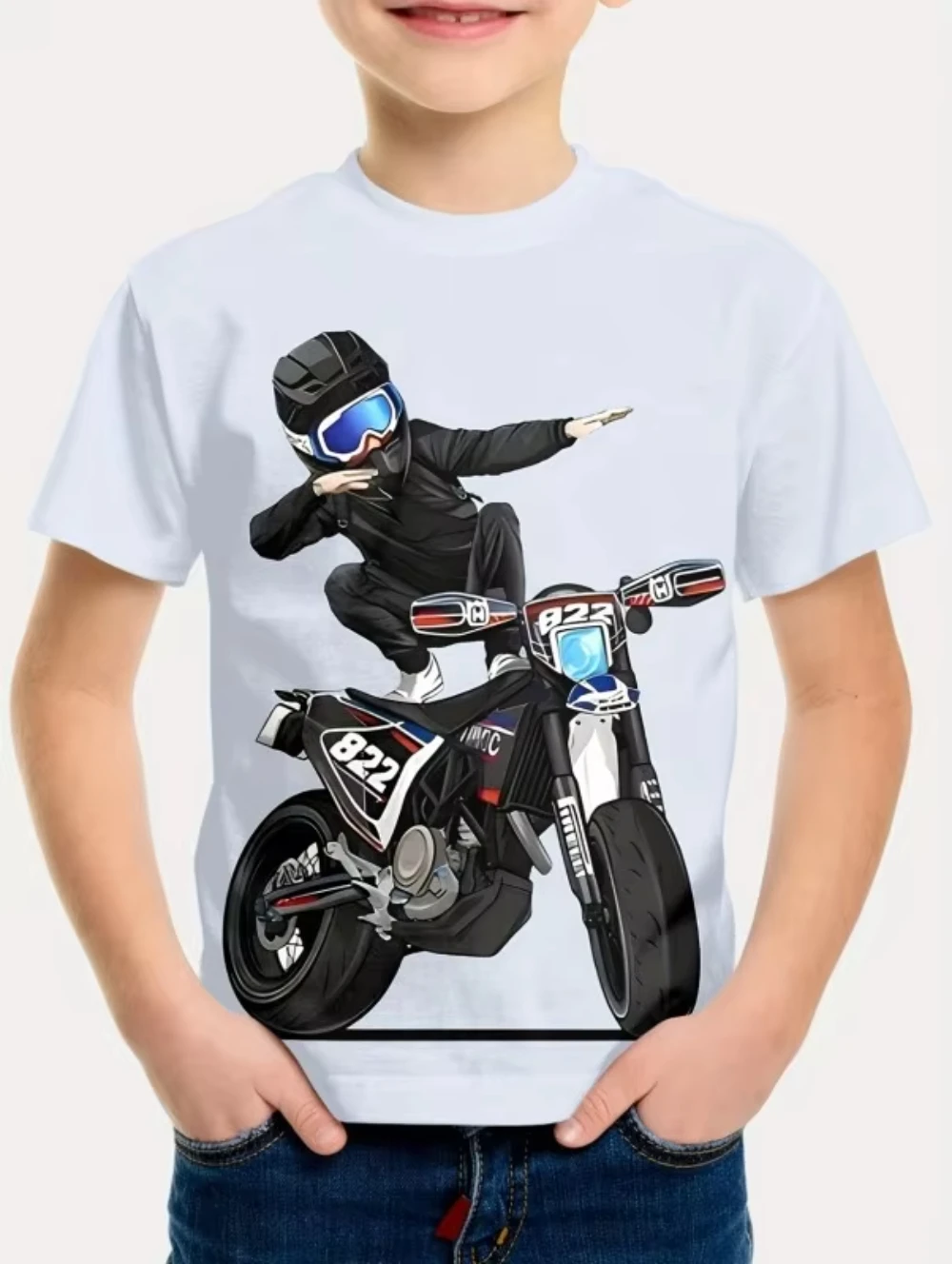 

Riding Motorcycle Graphic 3D Printed T-Shirt For Boys Kids Clothes Children's Boy's Clothing Top Shirts Short Sleeve Tops 2025