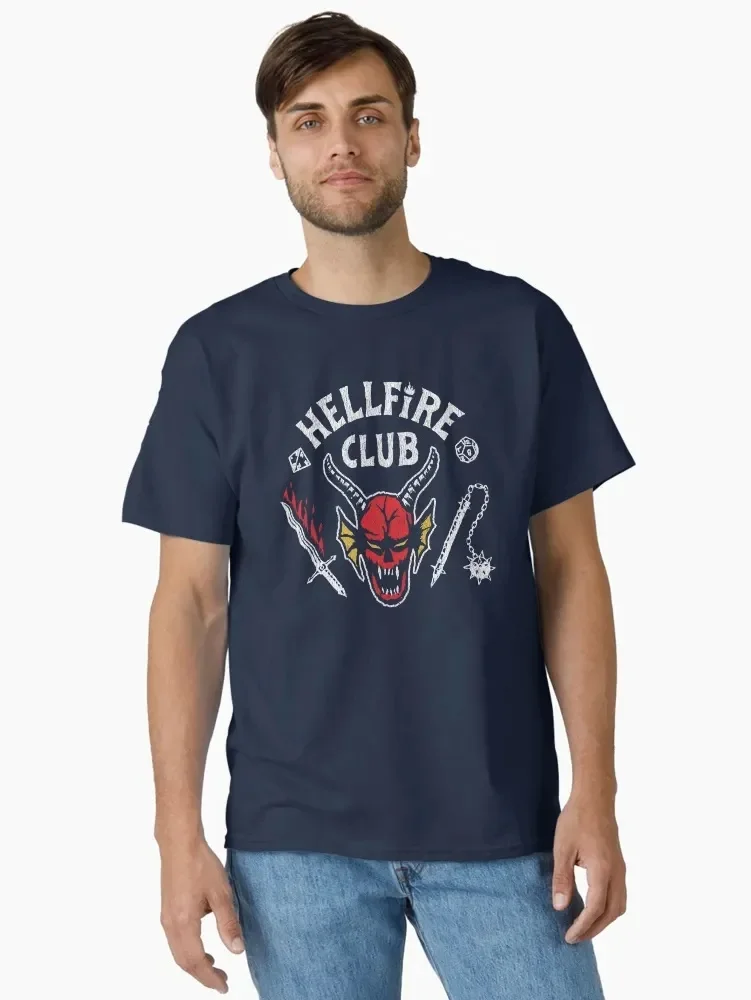 

Pop - Culture - Punk - Fan's Crew Neck T - Shirt Featuring A Bold Hellfire - Logo Motif Streetwear Print New Arrival Tee S-4XL