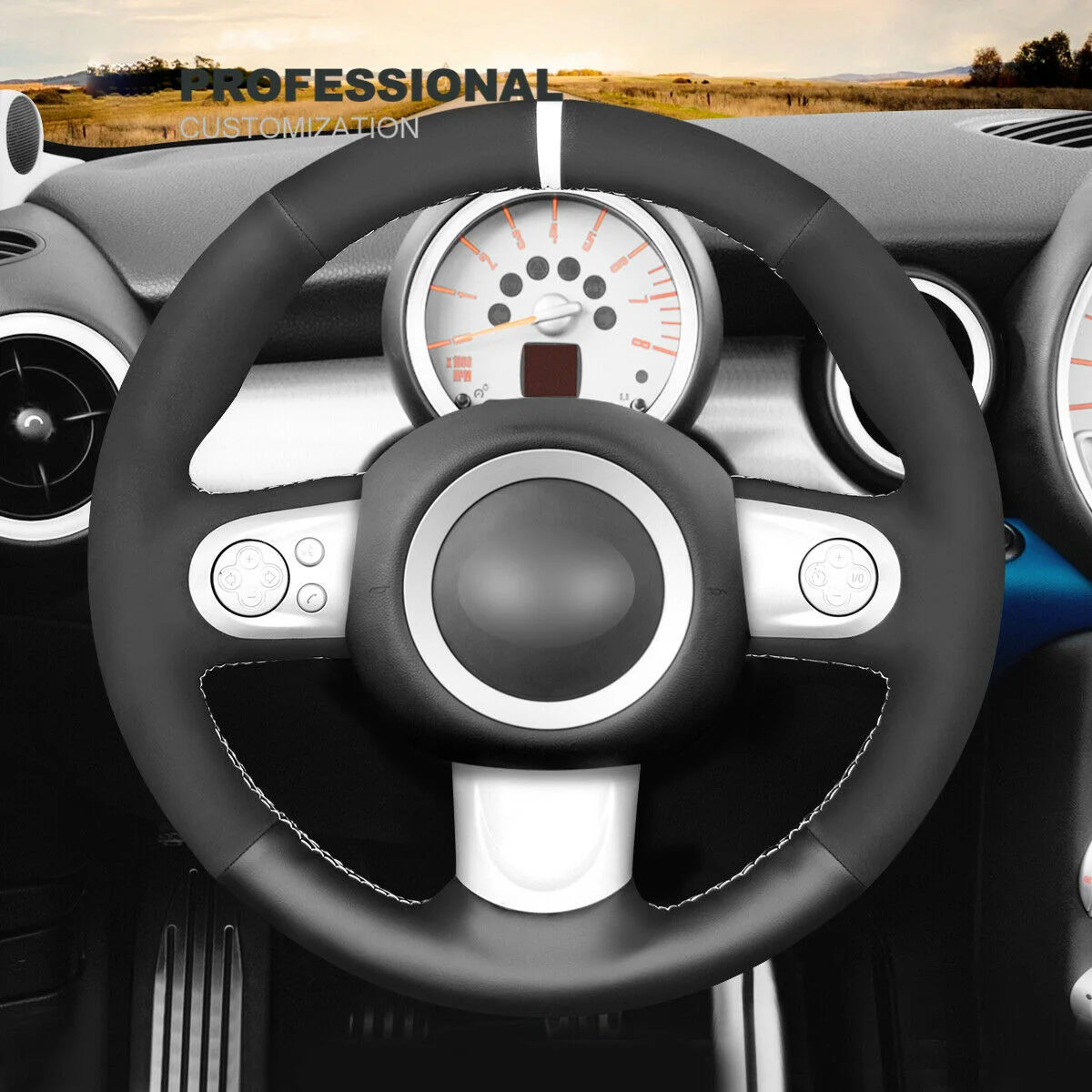 

DIY Hand Stitch Suede Leather Car Steering Wheel Cover For Mini Cooper Clubman Hardtop Car Accessories