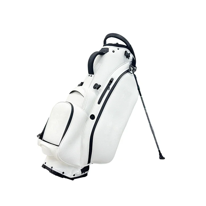 Chengsheng Top Popular Stock White Black Golf Stand Bag Waterproof PU Leather Lightweight Golf Bag With 5 14 ways For Men Women