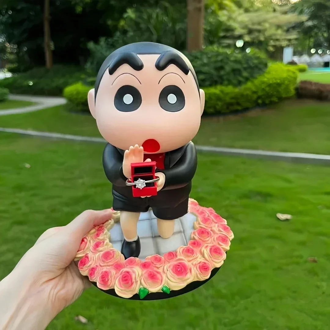 

1:1 Crayon Shin-Chan Harano Shinnosuke колени позы предложение модель сцены Аниме периферийные фигурки орнамент подарок на день Святого Валентина