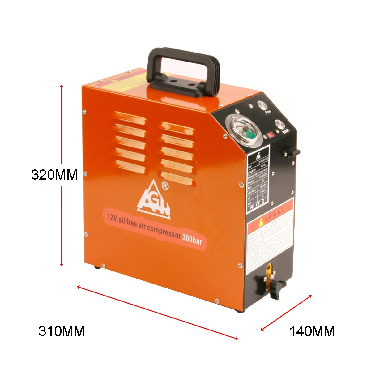 AGH 110V/220V 12V PCP Air Compressor 4500psi 300bar 30mpa Electric Portable Oil Free Built-in Transformer Diving Hunting Pump