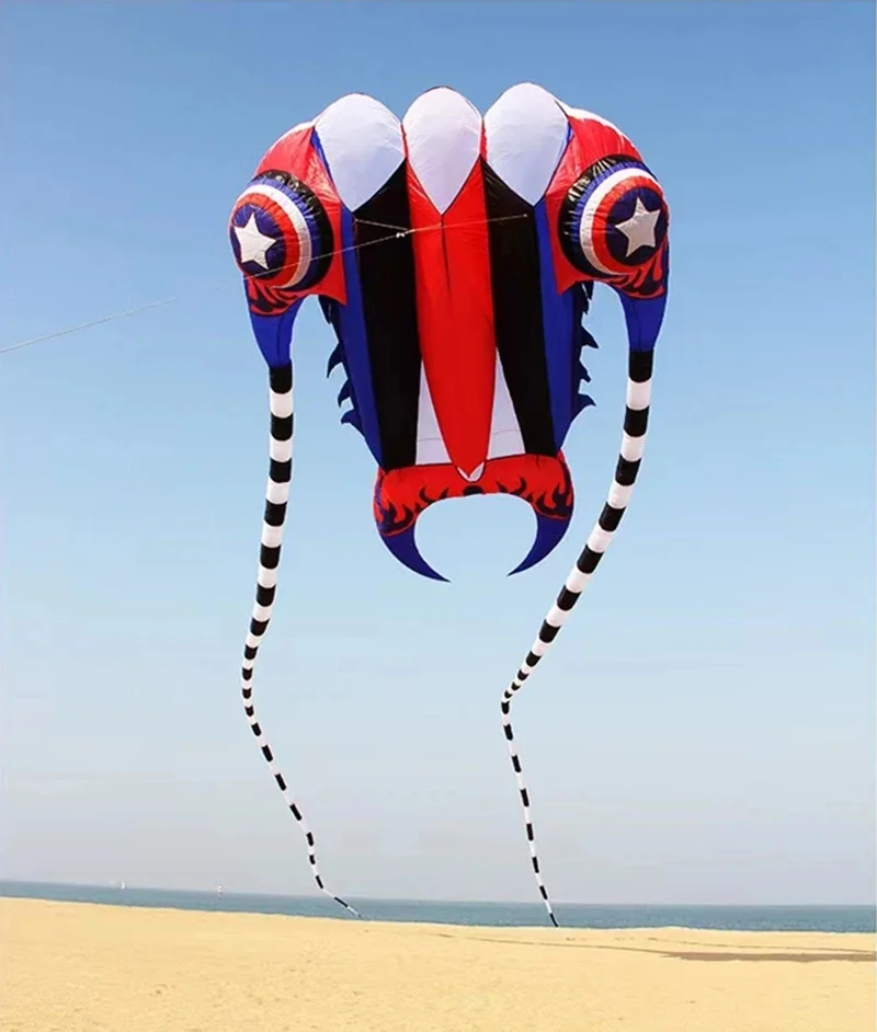 Free shipping 16㎡ trilobite kite large single line parafoil kite line soft inflatable kite toys for novel children wind power