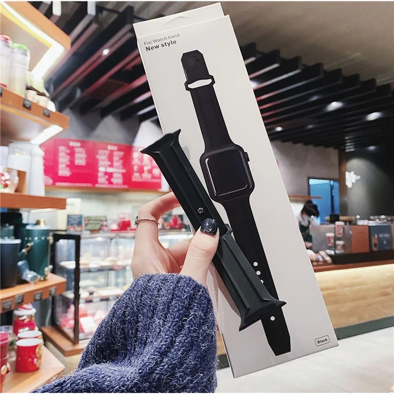 New King Kong Soft Silicone Strap for Apple Watch Series 7/ 6/SE/5/4/3/2/1 (41mm 45mm 38mm 40mm ) apple watch band