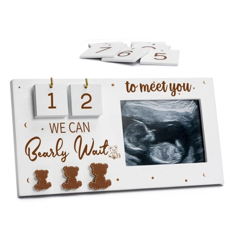 Photo Frame, Picture Frame with Baby Countdown Weeks Newborns Announcement Display for Expecting Parents G2TD