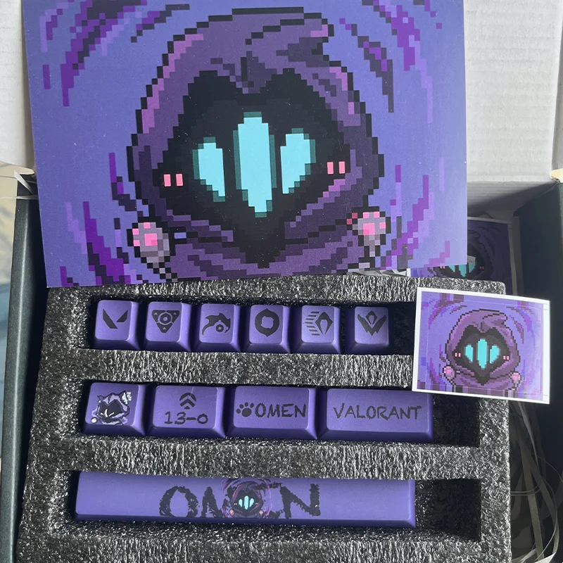 

Клавиатура Valorant, белый, фиолетовый, 11/14 клавиш, материал PBT, колпачки для клавиш с термосублимацией, аксессуары для клавиатуры по индивидуальному заказу, подарки