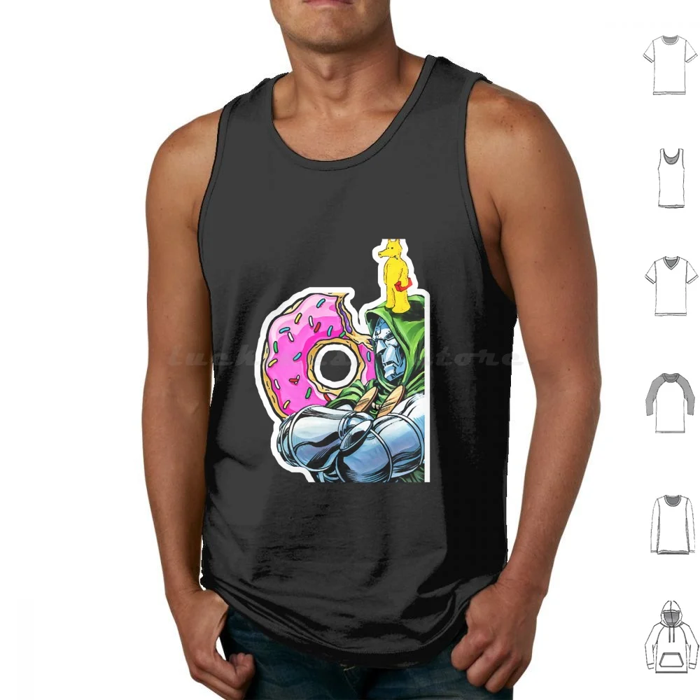 Mad Villain Donuts Camisetas sin mangas con estampado de algodón Rapper Forever Hiphop Rap Star Comic King Hip Hop Fan Legend Mf