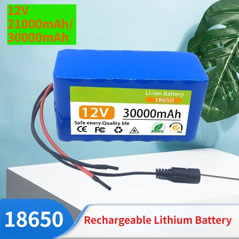

3S7P 18650 Rechargeable Lithium Battery 12V 21000mAh/30000mAh Grade A Cells Battery with Charger