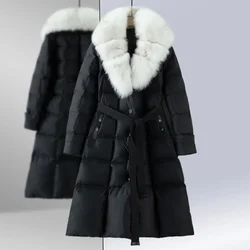 Real Fox Fur Coat Women Fashionable Casual Outerwear Fur Jacket Winter New European Fur Coat White Goose Down Jacket Ladies