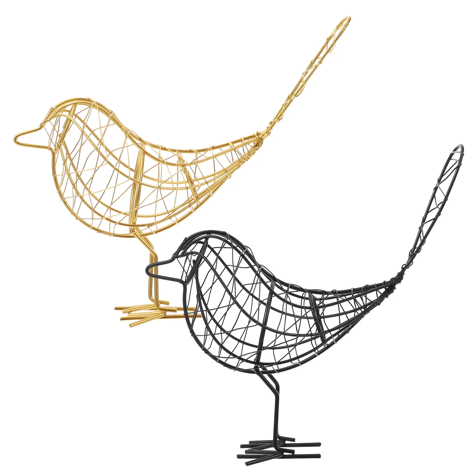 

2 pcs Iron Bird Figurines Lightweight Portable Home Decor Living Room Bedroom Garden Ornament Iron Wire Craft Statue