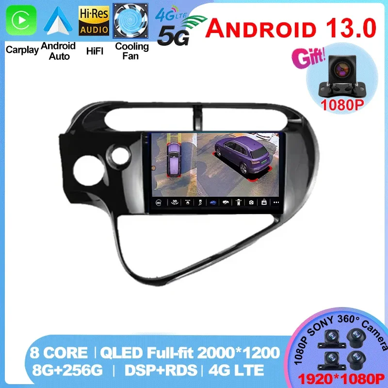 

For Toyota AQUA Prius C 2018 2019 2020 Android Car Radio Player Auto Multimedia Stereo GPS Carplay SWC BT 4G LTE