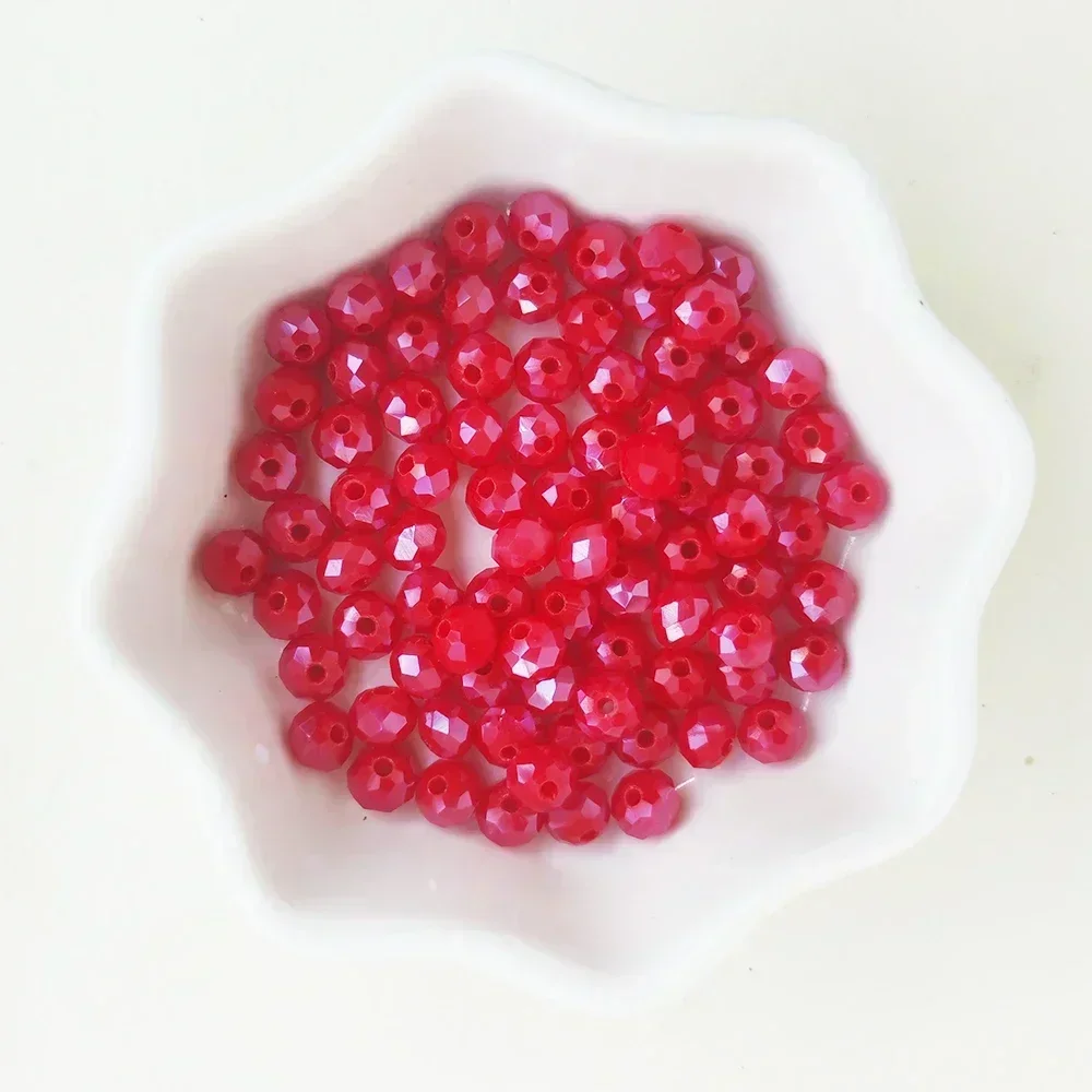 50pcs 4*6mm Rondell Austria Faceted Crystal Beads