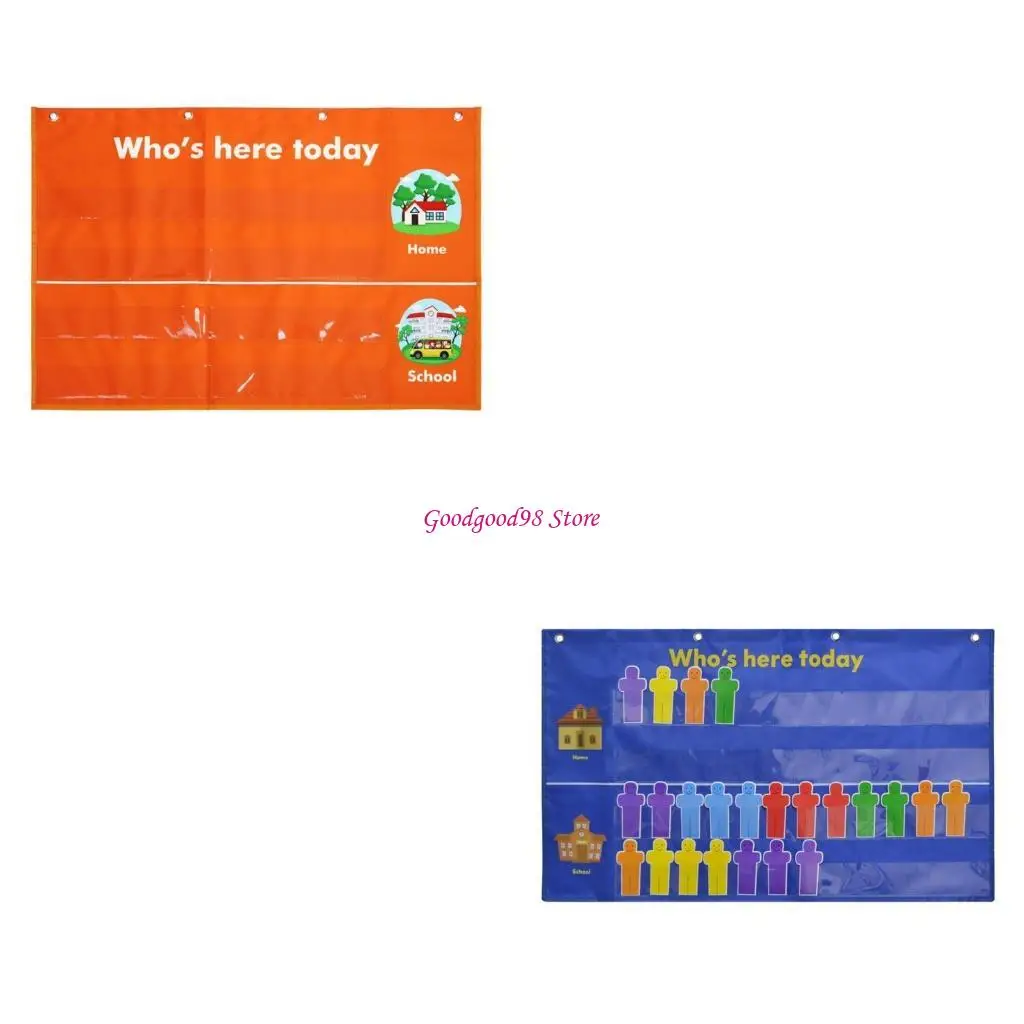 

Classroom Attendance Pocket Chart for Teacher, 81×48cm Who is Here Today Chart