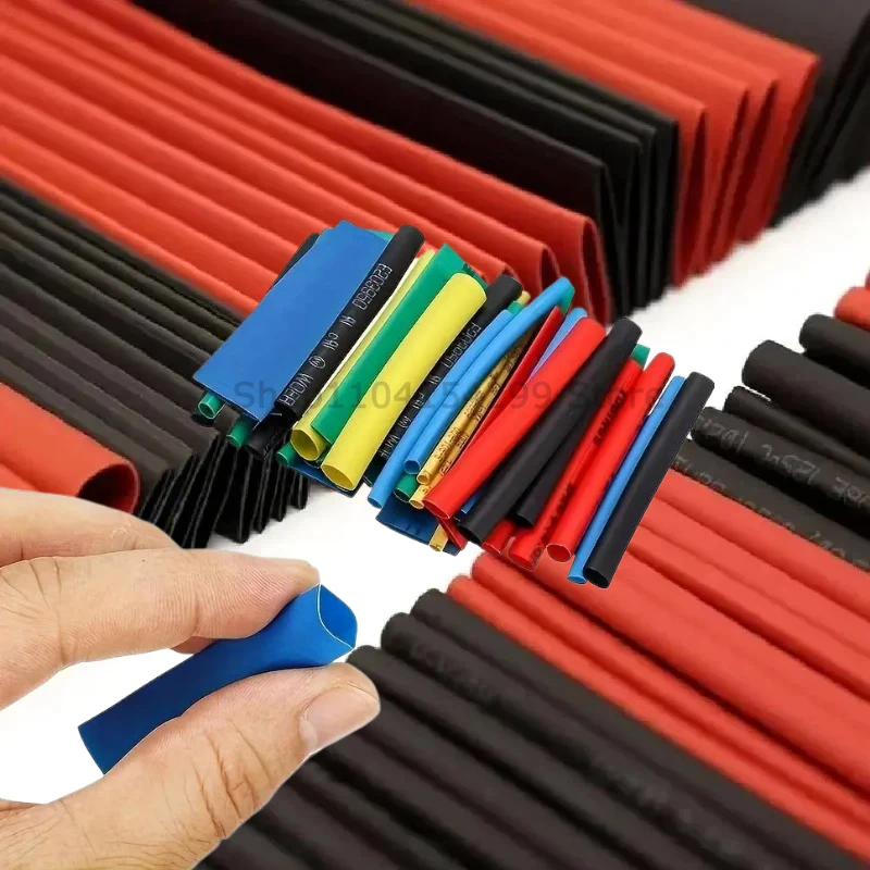 127PCS Black Red Heat Shrink Tubing 2:1 Assortment Polyolefin Tube Car Cable Sleeving Wrap Wire Kit