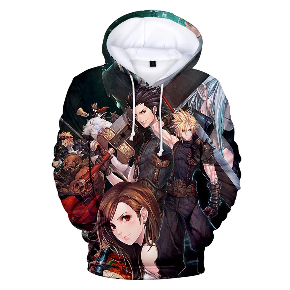 Gorąca wyprzedaż bluza z kapturem Final Fantasy 7 bluza Hot Game Harajuku męska kurtka modna luźny pulower odzież męska