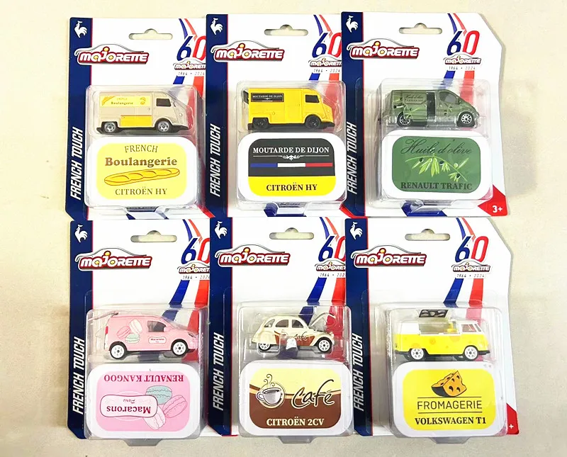 Mażorette French touch 60-lecie VOLKSWAGEN T1 CITROEN 2CV 1/64 Model odlewu samochód dla dzieci zabawki prezent