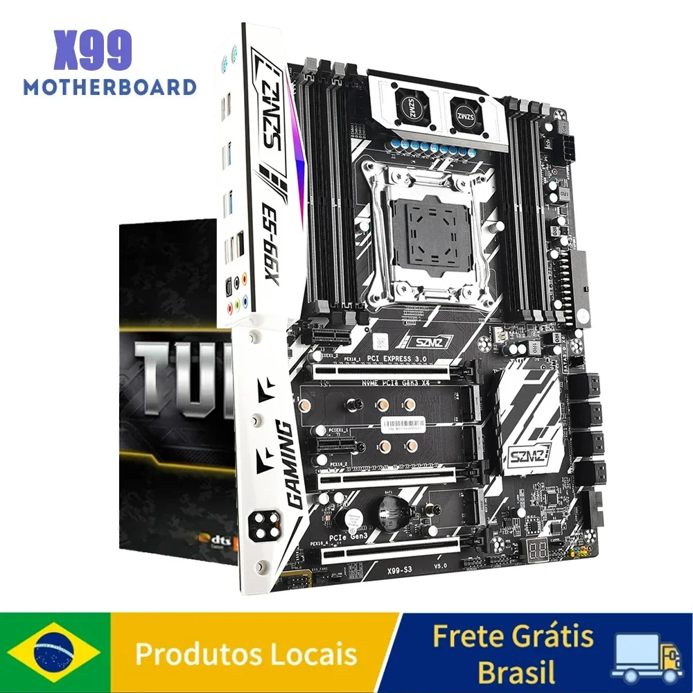 Imagem -02 - Motherboard Suporte Lga 20113 Xeon e5 v3 Processador Cpu v4 Ram Ddr4 Memória de Quatro Canais Atx Nvme M.2 X99-s3 X99