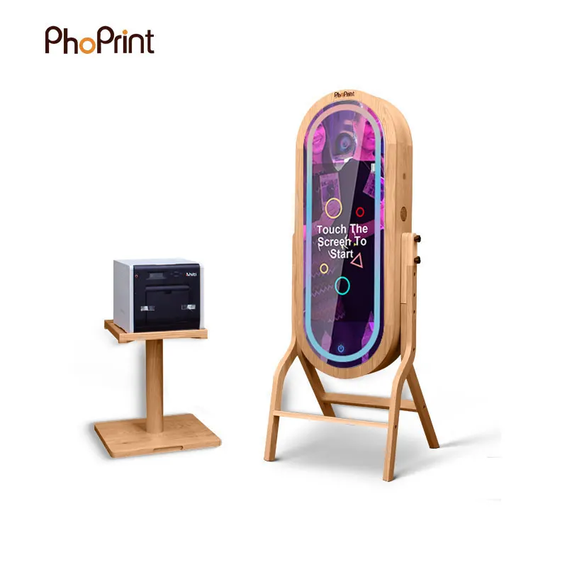 2024 Phoprint Magic Mirror Photo Booth Machine With Selfie Booth Software With Full Life License