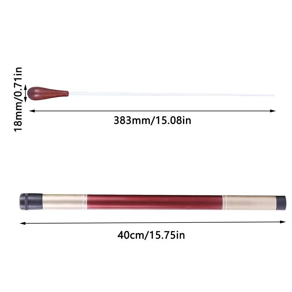 الألياف أنبوب موصل عصا خشب الأبنوس خشب الورد أوركسترا الفرقة عصا خشبية المحمولة موصل الموسيقى باتون جوقة #6