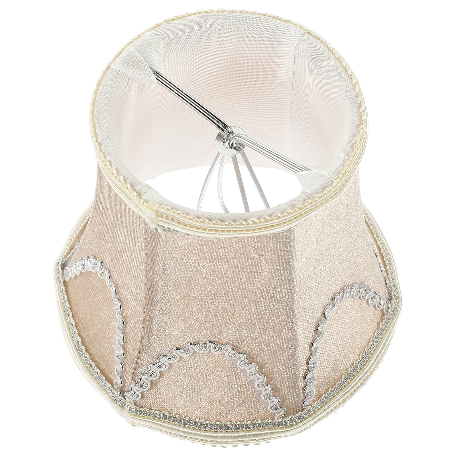 

Fabric Desk Lamp Shade Table Light Shade Replacement Modern Decorative Small Scalloped Lampshade for Office Home