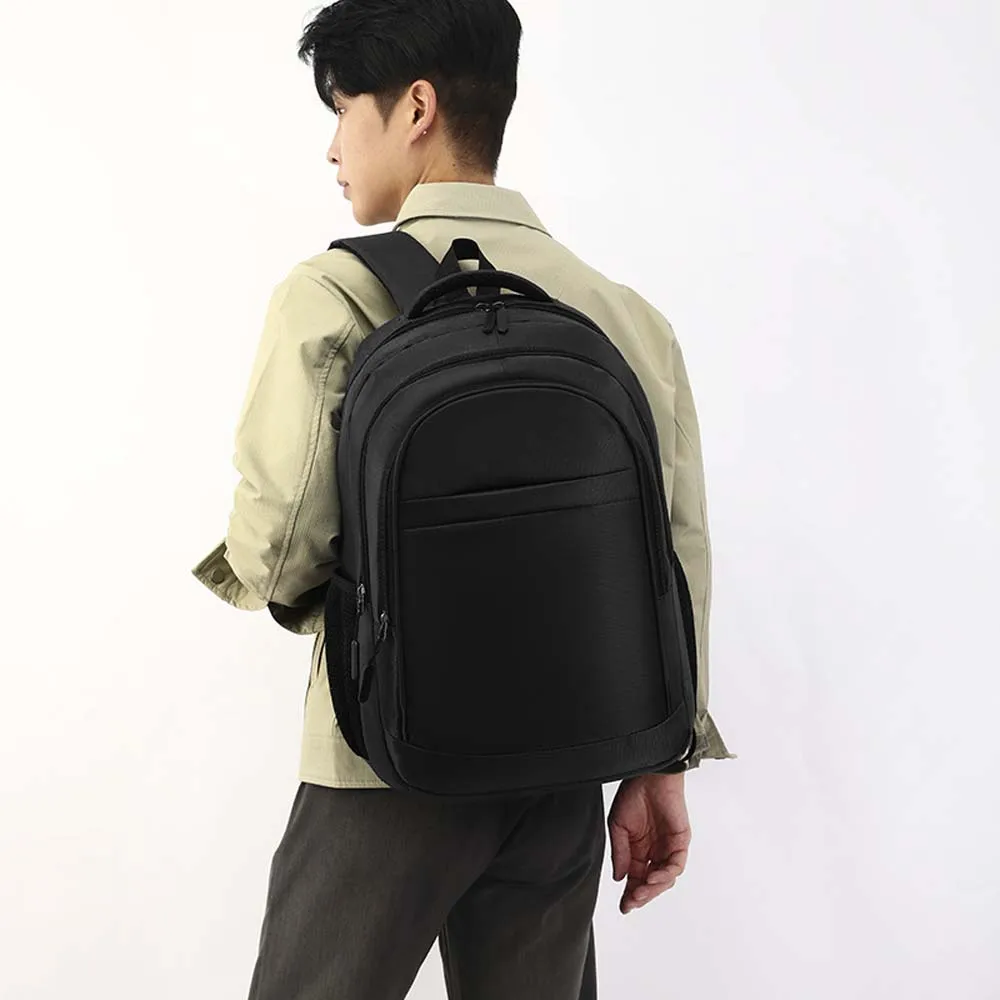 

Oxford Cloth Waterproof Men's Backpack Korean Style Casual Solid Color Shoulder Bag Adjustable Strap Minimalist