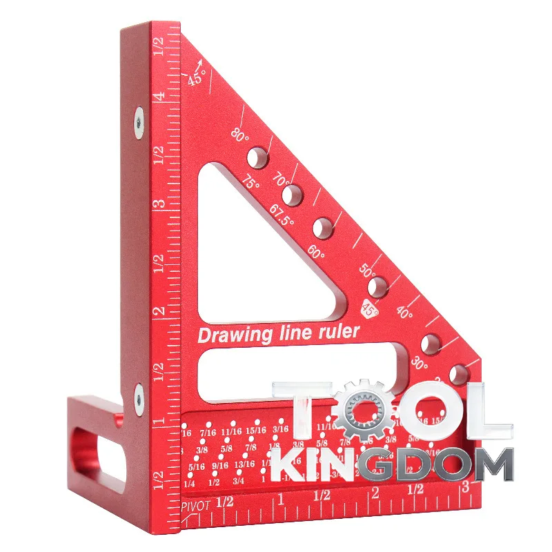

1pc 3D Multifunctional Woodworking Ruler, 45°/90° Marking Scale, Upgraded Triangle Hollow Measuring Tool
