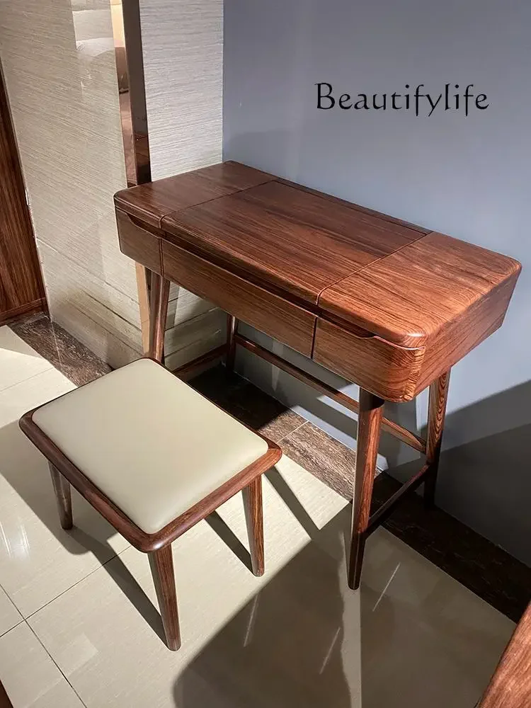 To Ebony Dresser Full Solid Wood Small Size Bedroom Up And Down Flip Mirror Makeup Table Makeup Table