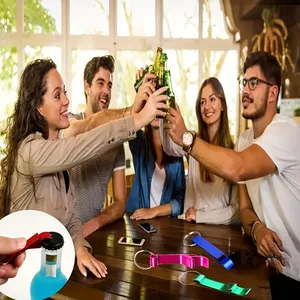 1PC Custom LOGO Name Bottle Opener Beer Keychain Keyring Multifunctional Laser Carving Key Ring Chain Bar AD Multi Color Gift 6 best sales promotional products - №4