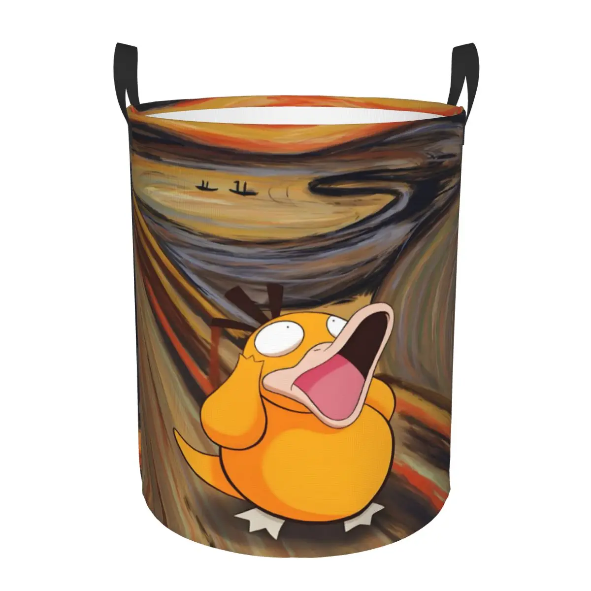 Custom P-Psyducks Laundry Basket Collapsible Animated Film Toy Clothes Hamper Storage Bin for