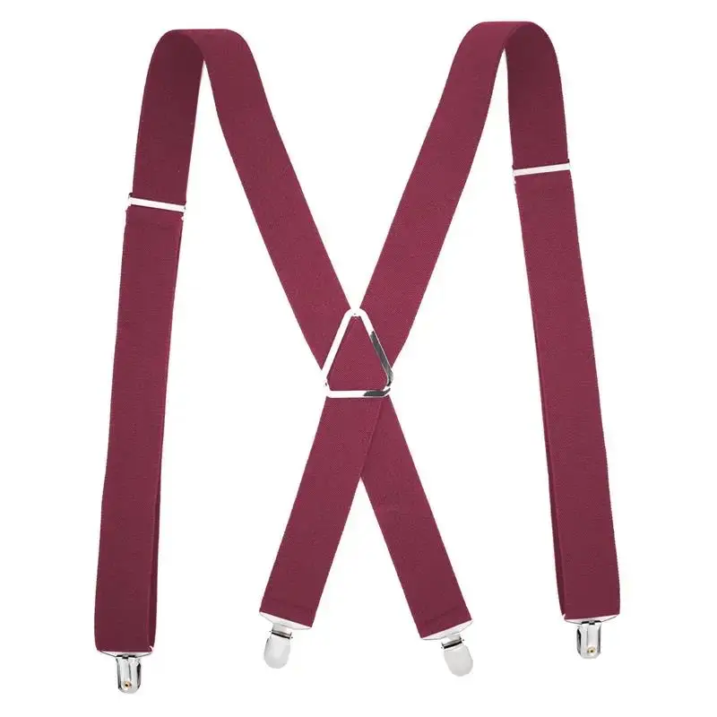 Popular Suspenders Men Adjustable Elastic X Back Pants Women Suspender For Trousers 2.5CM Width 4 Clips Back Braces