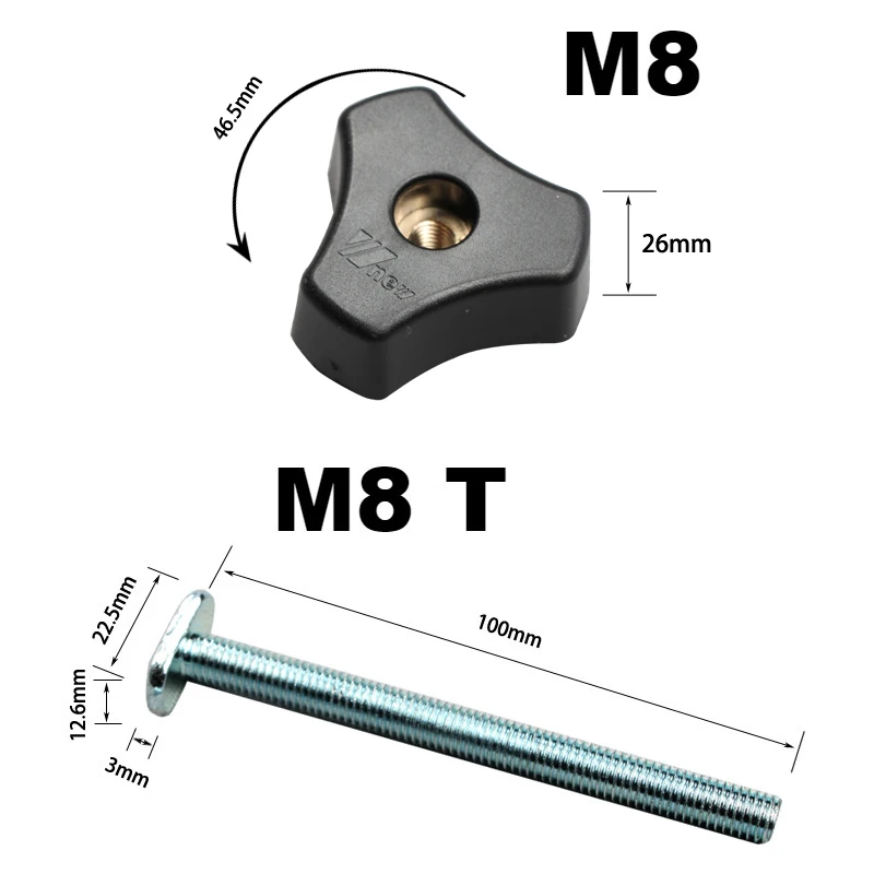 Tabela Ruter do metal do Woodworking, atuação rápida segure o grampo ajustado, T-entalhe T-trilha, acessórios home da ferramenta do Woodworking