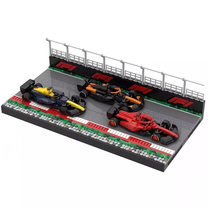 

MOC Parking Lots Технические автомобильные скоростные автомобили F1 Гоночная витрина Наборы подходят для 8-гвоздиков Широкие автомобильные строительные блоки Детские игрушки в подарок