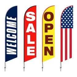 Custom Feather Flag Beach Banner Printed Exhibition Event Flying Advertising Celebration Promotion Indoor Outdoor No Flagpole