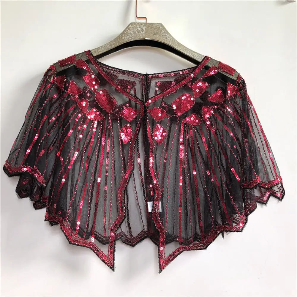 Women Fashion Beaded Sequin Bolero Shrug Open Cardigan Short Jacket Elegant Wedding Evening Party Dress Outerwear